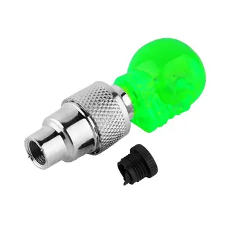 

1pc 4 colors Wheel Tire Valve Sealing Cap Skull Shape LED Light Lamp Vibration On/ Off Fit Bicycle Motorbike Car Universal new