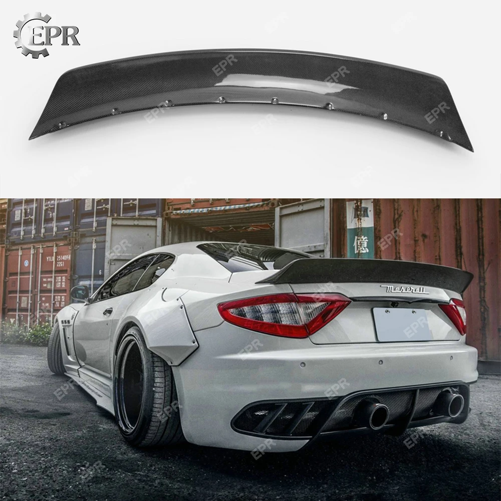 Уплотнительная Прокладка карбонового крыла для Maserati Gran Turismo LB Стиль углеродного волокна задний спойлер Комплект кузова тюнинг для Gran Turismo Racing