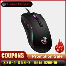 HXSJ A869, 3200 dpi, 7 кнопок, 7 цветов, светодиодный, оптическая, USB Проводная мышь, геймерские мыши, компьютерная мышь, игровая мышь для Pro Gamer