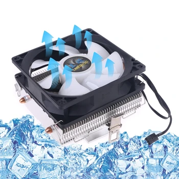 

Silent CPU Cooler LGA/2011/115X/775 3 Pin PC Cooling Radiator 2 Copper Tubes LED 35EA