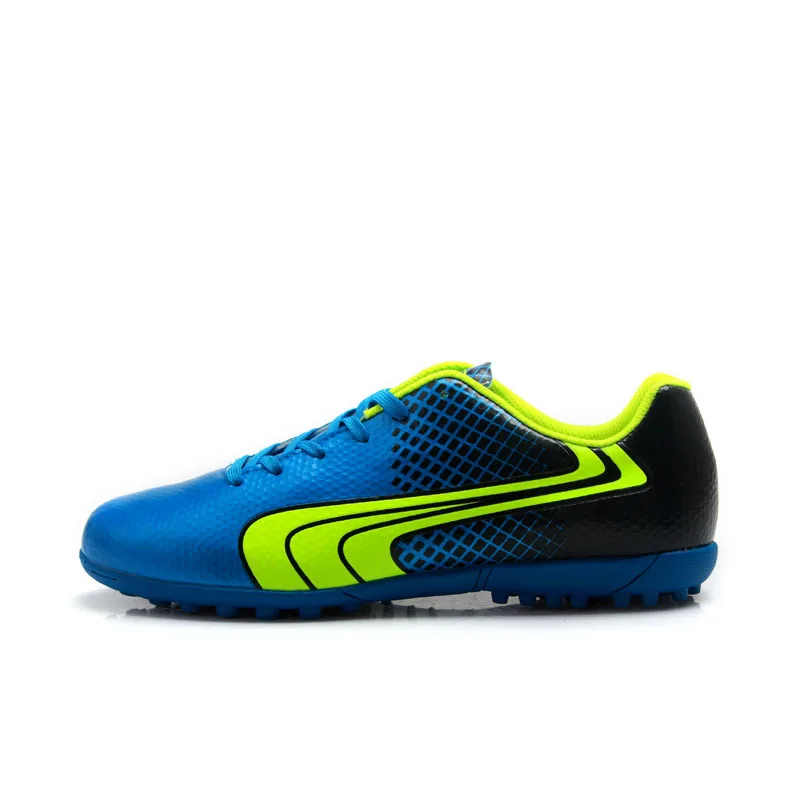 TIEBAO/Мужская футбольная обувь; резиновая подошва; Chuteira Futebol; 3D ПВХ; футбольные бутсы; спортивная обувь для тренировок; футбольная обувь; защита лодыжки - Цвет: S76520 Blue