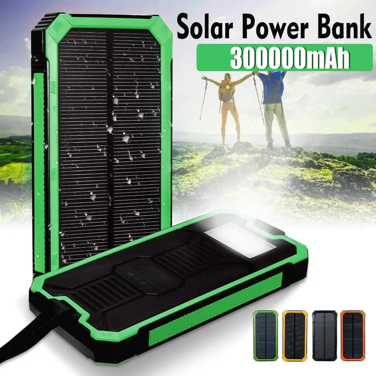 LEORY 300000 мАч Солнечное зарядное устройство power Bank портативное Внешнее зарядное устройство с двумя USB зарядное устройство для кемпинга