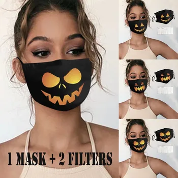

1PC Universal Washable Halloween Funny Expression Prints Filter Face Cover mascarilla reutilizable сумка холодильник 2020
