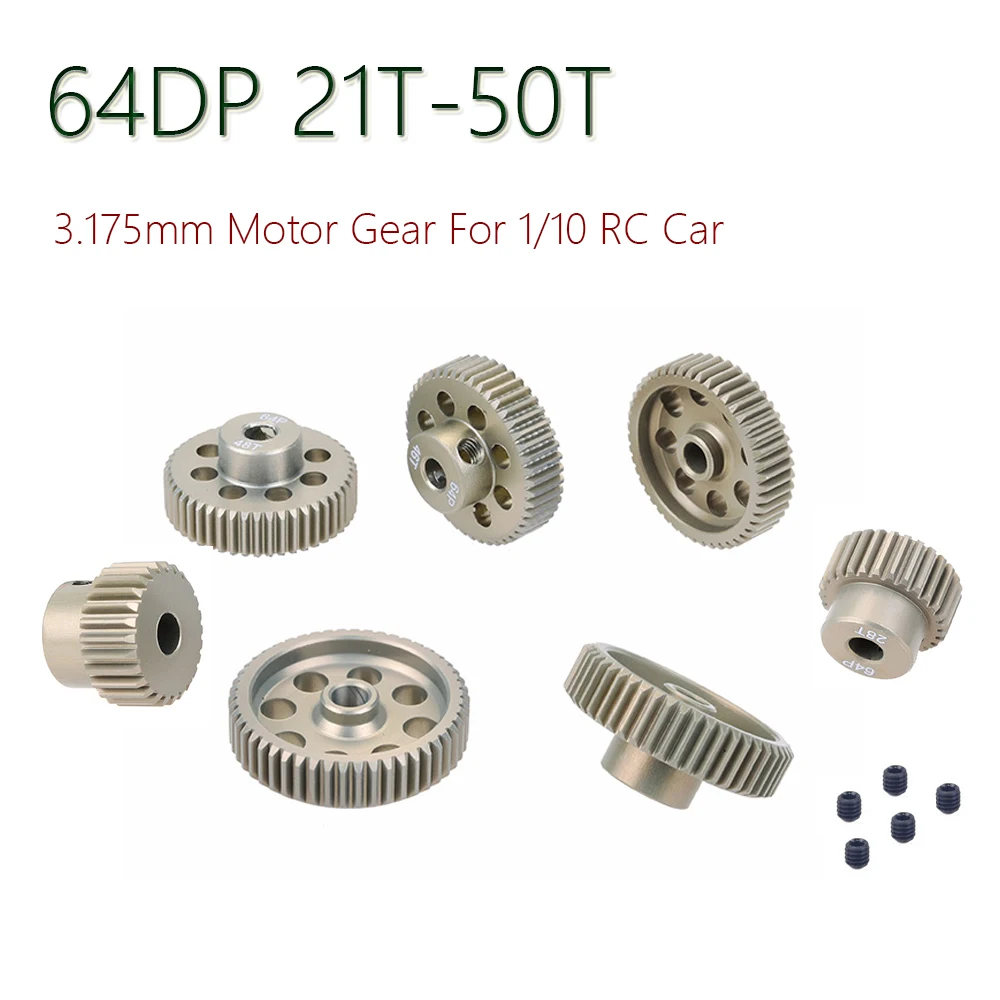 Семейная Шестерня 64DP 3 175 мм штырь 17t до 28t для 1/18 1/16 1/12 1/10 1/8 RC багги монстр-Трак