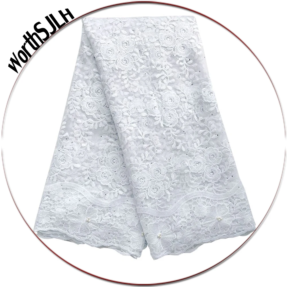 White French African Lace Fabric Swiss Latest Nigerian 2020 High Quality Material For Sewing | Дом и сад