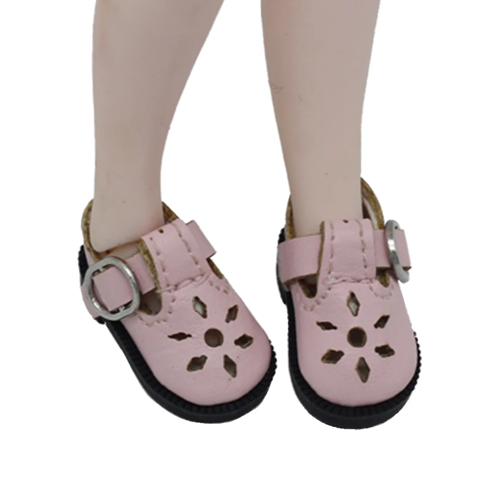 3.2*1.6cm 1/8 Mini Leather Dolls Shoes For 1/6 Blyth Azone BJD Casual Shoes Accessories doll shoes doll accessories