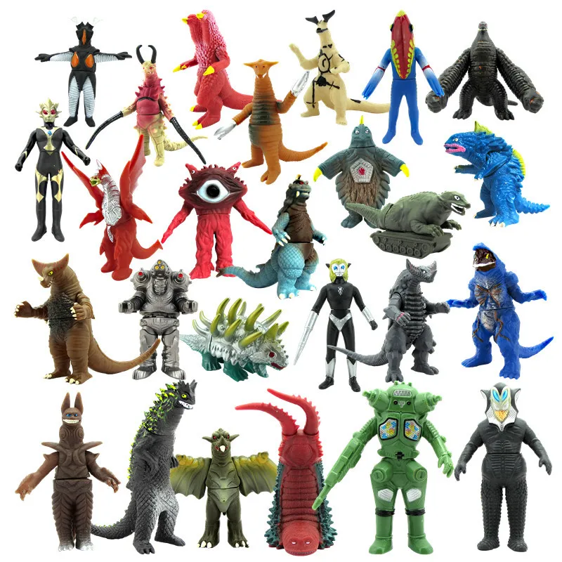 

10-14cm Small Soft Rubber Monster Red King Melba Golza Gomora Action Figure Model Movable Joints Doll Children's Toys Puppets