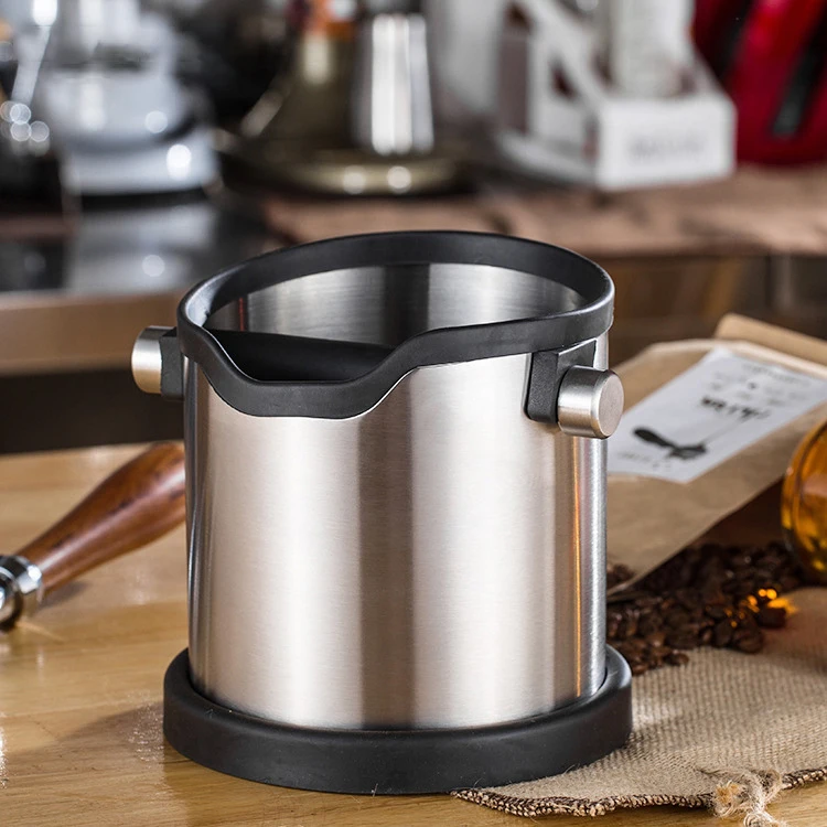 Ударопрочный ящик для эспрессо из нержавеющей стали и контейнер помола кофе