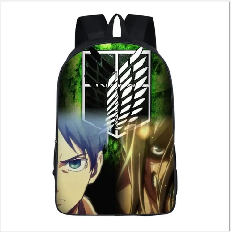 Нападающий На титанов Shingeki no Kyojin цельный Наруто рюкзак большая школьная сумка рюкзак нейлоновые рюкзаки Mochilas Daypacks