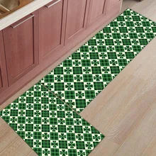 2 шт. Коврики для кухни Традиционный Шотландский клетчатый Клевер коврики для входной двери ванной комнаты гостиной двери коврики домашний декор
