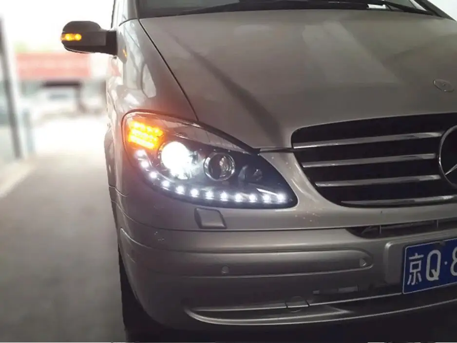 2006~ 2010y автомобильный bupmer головной светильник forMercedes-Benz Viano головной светильник автомобильные аксессуары светодиодный DRL HID ксеноновые противотуманные фары для Viano фары