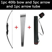 Arco e flecha recurvado com fibra de vidro, decolar longbow 30lbs/40lbs, flechas de fibra de vidro e tubo de flecha para caça com arco acessório