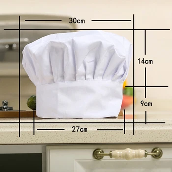 

New 6 Pieces White Apron Set Unisex Adjustable Chef Hat Kitchen Baker Cook Apron with Pocket for Home Restaurant Accessories