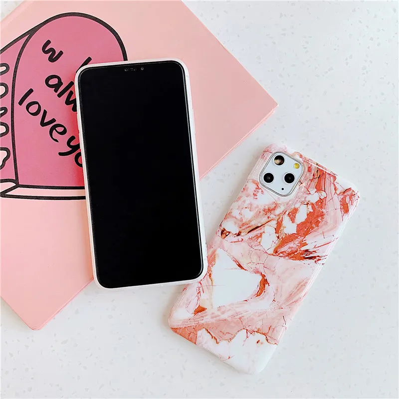 Marble Fundas on For iPhone SE 2020 Case Silicon Back Cover For iPhone 7 8 6 6S Plus 11 Pro 12 mini XS XR X Soft TPU Phone Capa