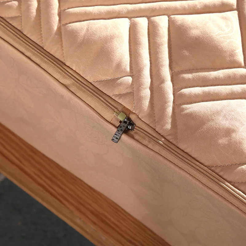 Six Sides All Inclusive Mattress Cover Soft Fiber Topper Pad Plain Solid Color Bed Mattress Protector Anti Dust Mite Bed Cover