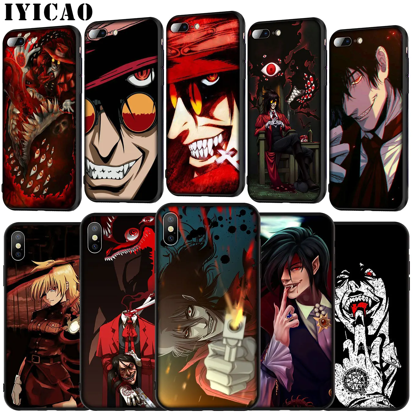 IYICAO Anime Cartoon Alucard Soft Silicone Cover Case for Huawei P30 P20 Pro P10 P9 Lite Mini 2017 2016 P Smart Z Plus 2019 |