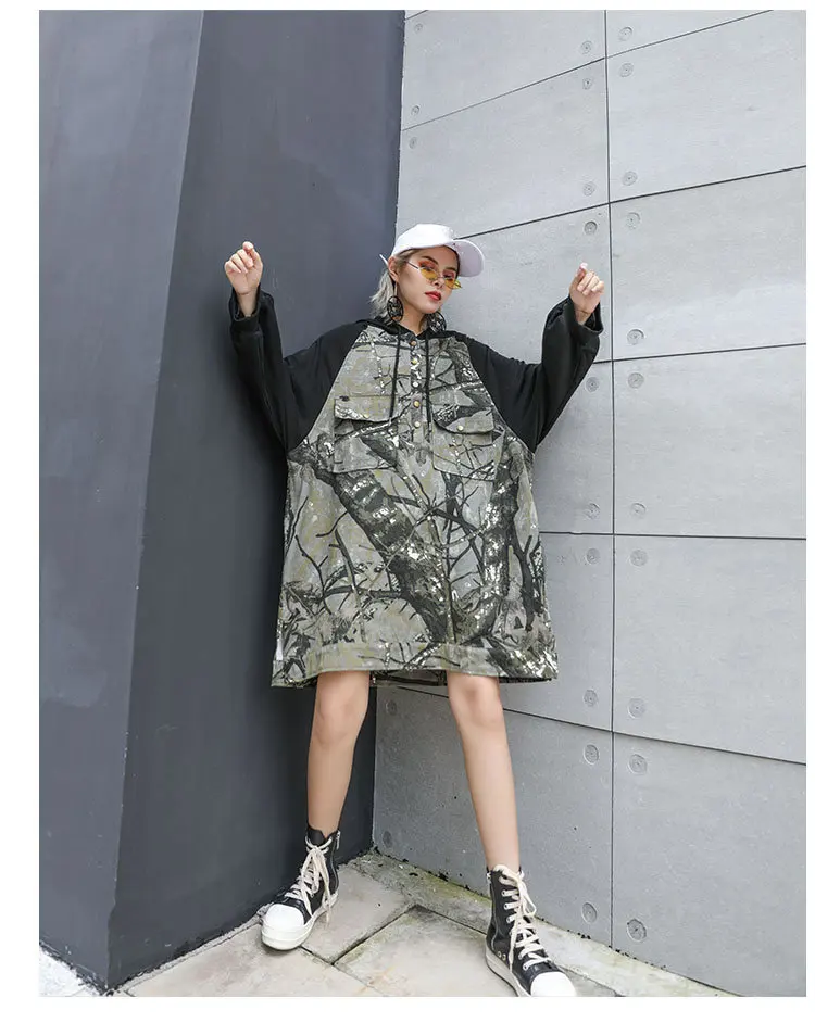 TVVOVVIN Drawstring Women Hoodies Korea Fashion New Elegant Hooded Collar Batwing Sleeve Long Small Fresh Casual Hoodies F686