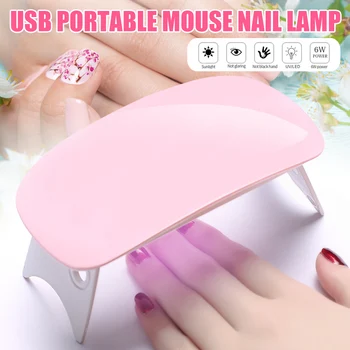 

Mini LED UV Nail Lamp Nail Dryer Portable Folding USB 6 LEDs Nail Dryer for DIY Nail Art HJL2019