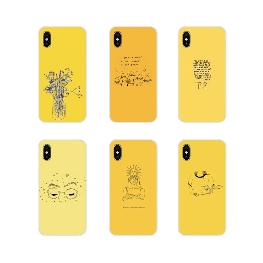 

For Xiaomi Mi4 Mi5 Mi5S Mi6 Mi A1 A2 A3 5X 6X 8 CC 9 T Lite SE Pro Yellow Aesthetic Accessories Phone Cases Covers
