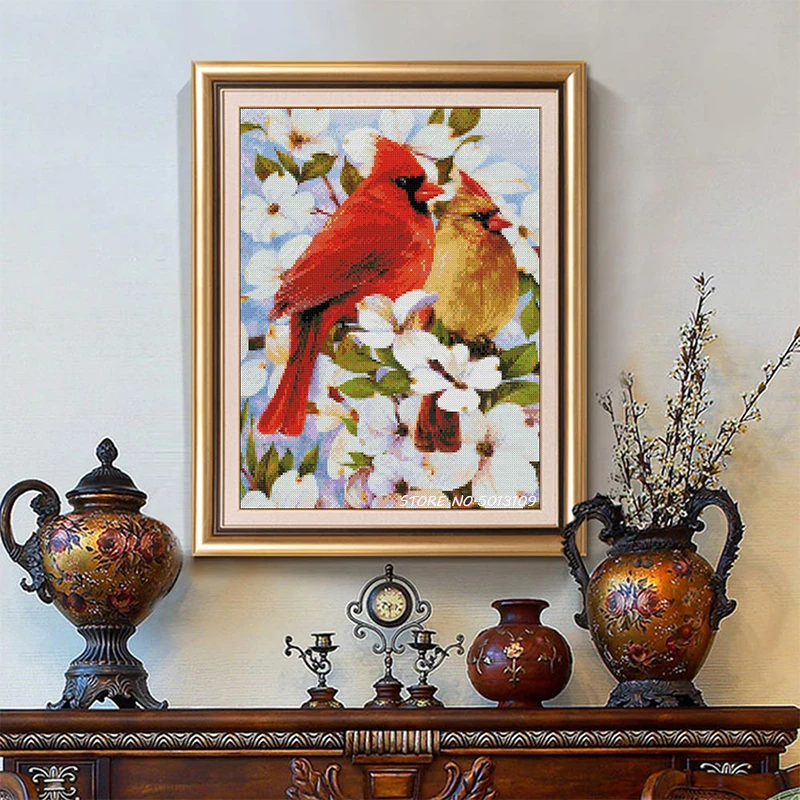 Cardinals Птица Животное алмазная живопись полный DIY наклеивание дрель вышивка крестиком 5D вышивка простая домашняя декоративная