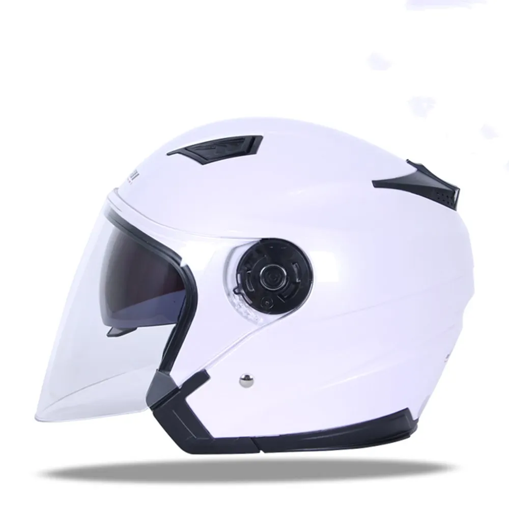 JIEKAI мотоциклетный шлем с открытым лицом мотоциклетный шлем Motocicleta Cascos Para Moto Racing rcycle винтажные шлемы - Цвет: Белый