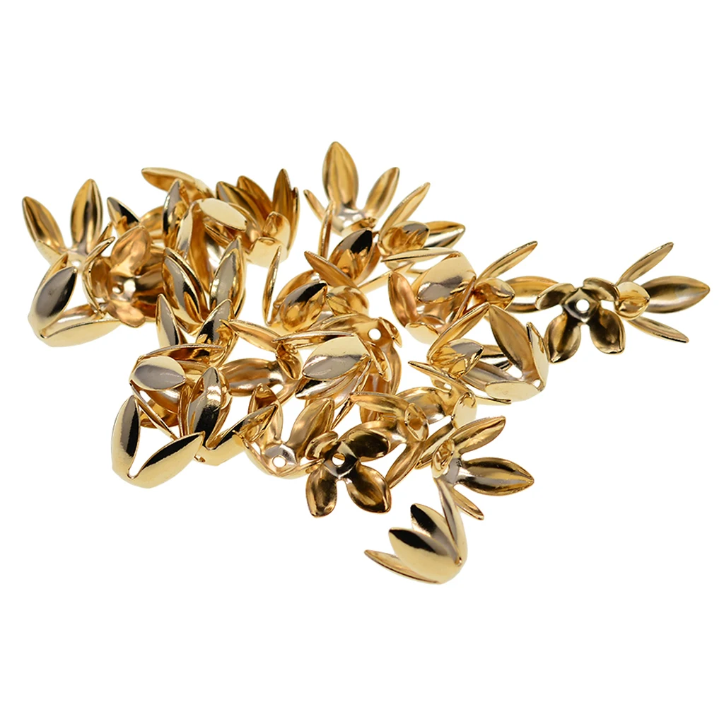 50 Pieces Chic Alloy Adjustable Lily Flower End Bead Caps Jewelry Beading Accessory Jewelry Making Embellishments