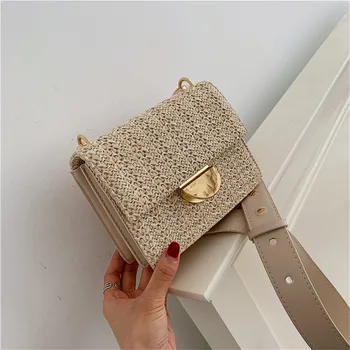 

Women Straw Shoulder Bag Vintage Bag Casual Wild Vacation Simple Weave Crossbody Bag Bohemia Beach Shopping Bag Sac Main