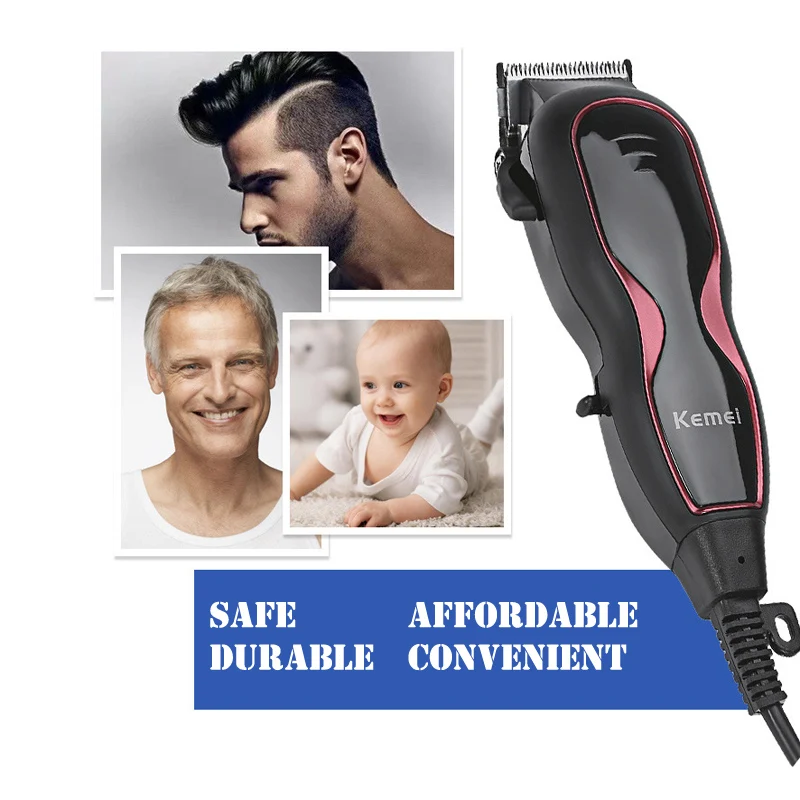 Billige Kemei Elektrische Haar Clipper Einstellbare Kamm Leistungsstarke Haar bart Rasieren Maschine Haar Styling Werkzeug Trimmer barber magie clip D42