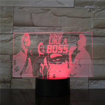 

Singing Like an Boss 3D LED lamp 7 Colors Change Light Acrylic Touch USB Lamp Room Table Desk Night Light Friends Fun Gift 2918