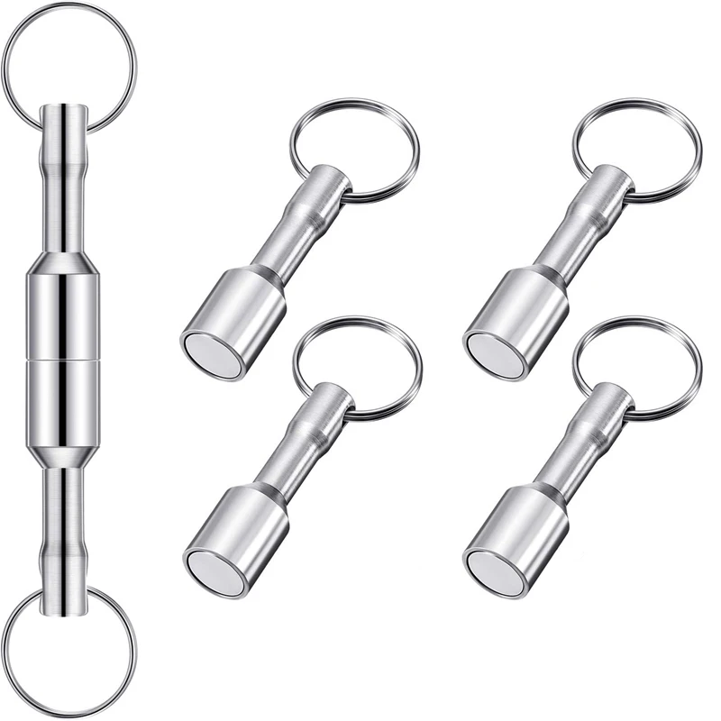 6 Pieces Metal Keychain Keychain Pocket Keyring Holder with Split Ring