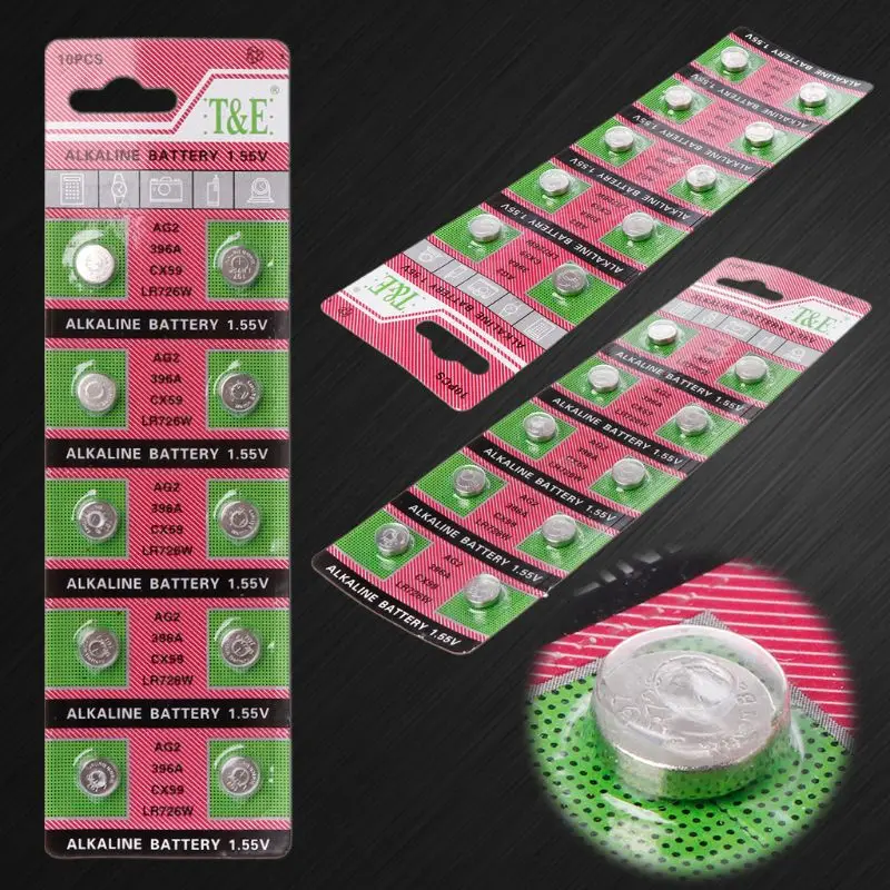 

10PCS Alkaline Batteries AG2 1.5V G2 396A LR726 SR726W GP397 1164SO SR59W SR726 Coin Button Cell Watch Toys Clocks