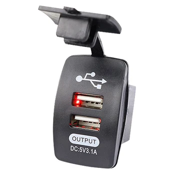 

12-24V Car Motorcycle Dual USB Charger 5V-2.1A/1A DC Power Adapter Supply Socket Fast Charging with Waterproof Panel for Phone