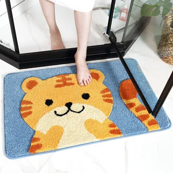 

Cartoon Animal Flocking Doormat Floor Mat Christmas Decorations For Home Absorbent Non-slip Bath Mat Kitchen Carpet Tapis Entree