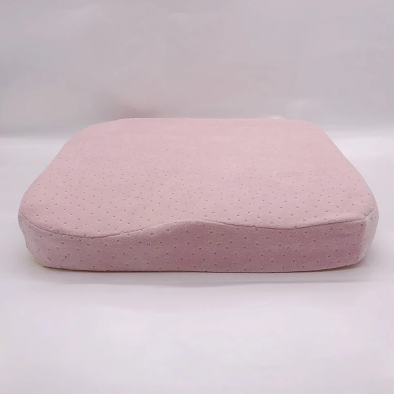Non-Slip ортопедические пены памяти подушки сиденья для офисное кресло на колесах для здоровья Автомобильная подушка для дивана для боли в спине Давление рельеф - Цвет: Pink