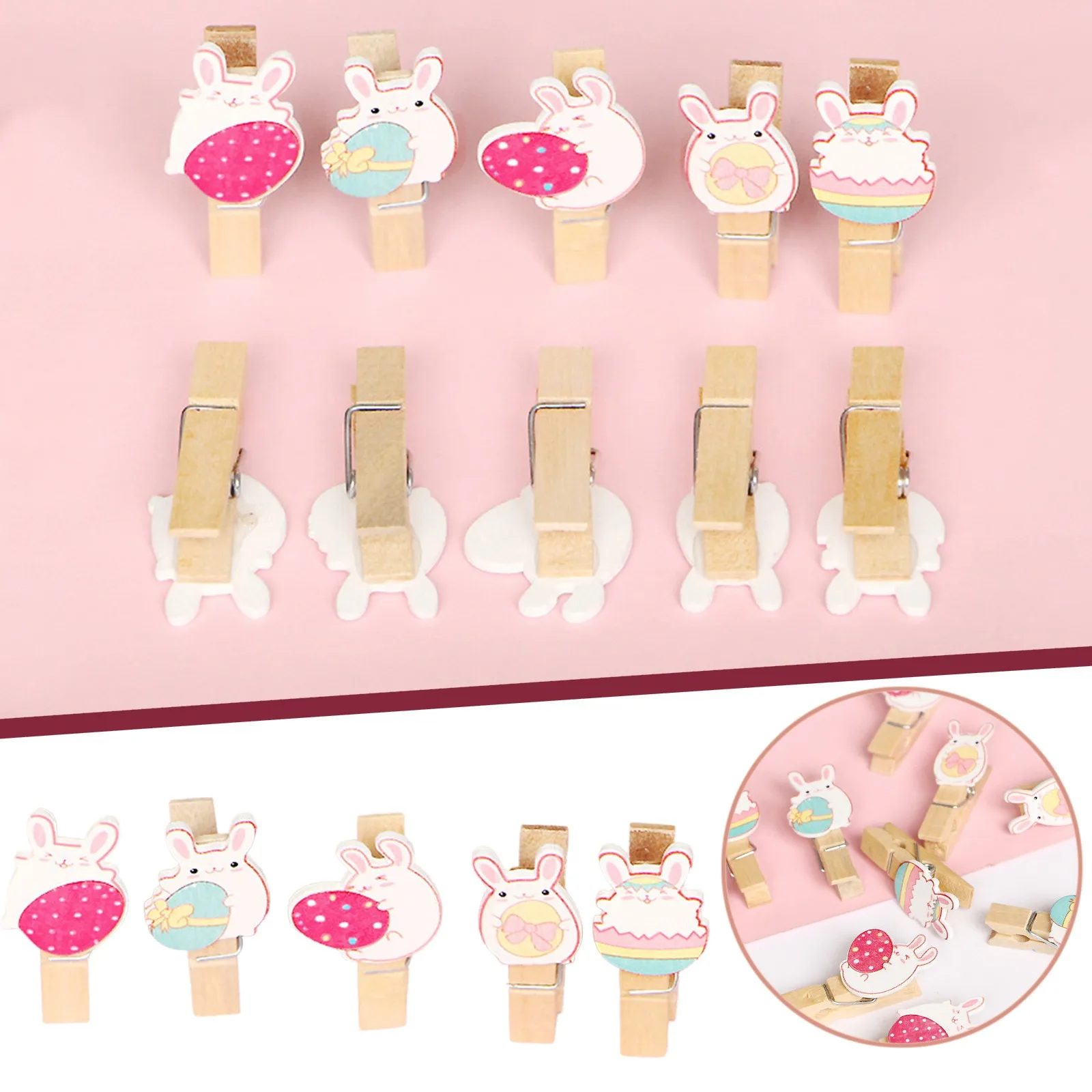 10 шт. пасхальные мини-прищепки из натурального дерева | Дом и сад