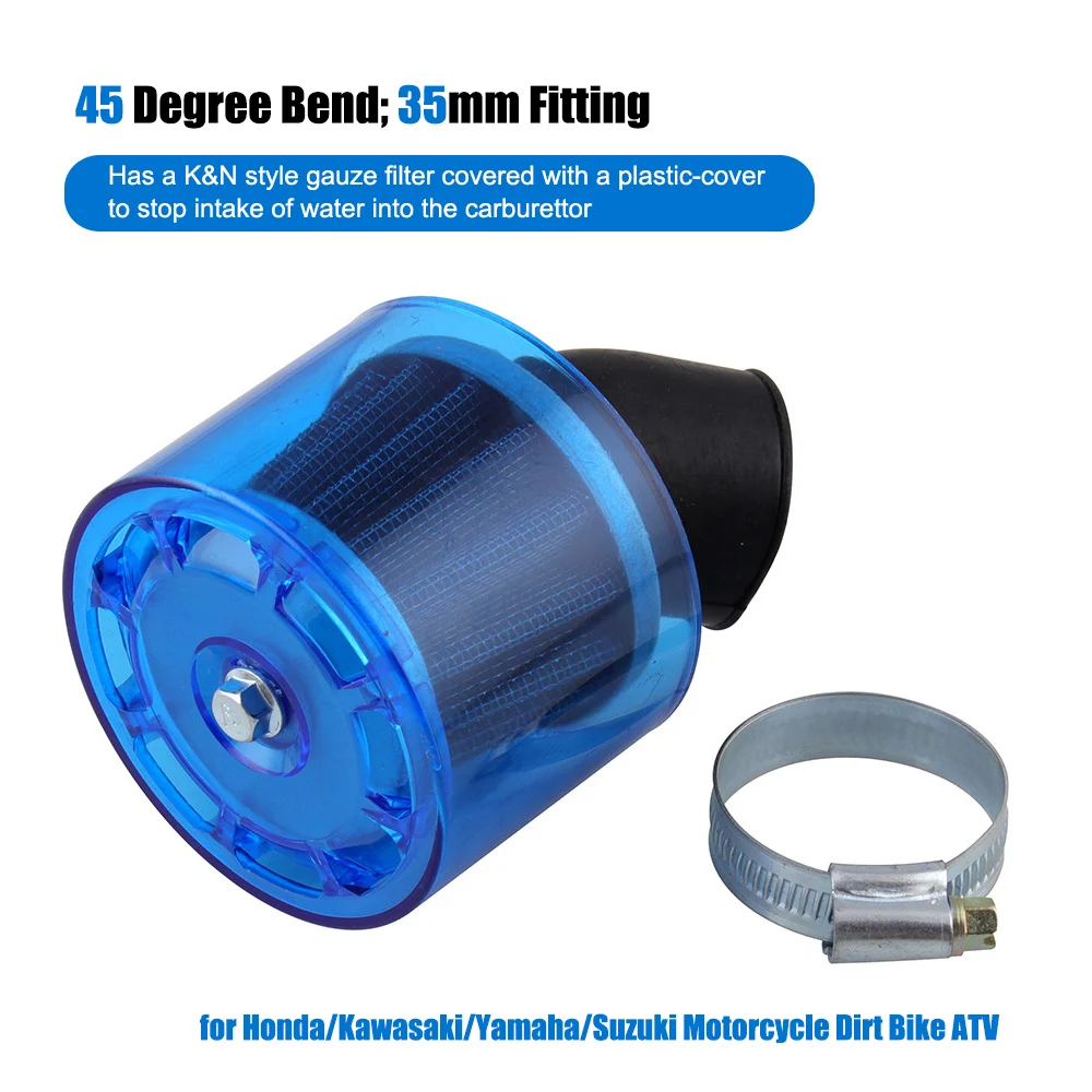 

35mm Air Filter Cleaner 45 Degree Bend Splash Proof Plastics Cover Waterproof Motorcycle ATV Quad Scooter Go Kart Moped Pit