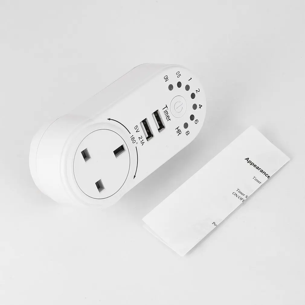 UK plug 220 В таймер мини USB 5V 2.1A адаптер розетка с защитой штекеров-в комплекса предпусковых операций энергии экономии электронный контроллер времени - Цвет: UK plug