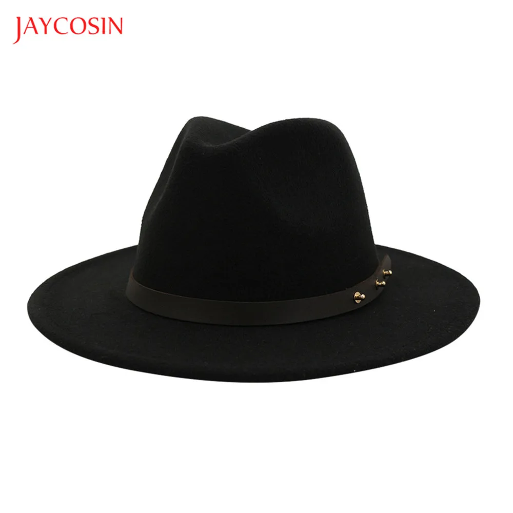Joycosin, Мужская винтажная широкая шляпа, Зимняя мода, джентльмен, мужская шапка с заклепками, ремень, регулируемые шапки, Классические повседневные мужские шапки