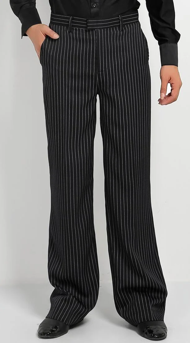 Men's Boys Dance Trousers Ballroom Mens Striped Dance Pants For Men Boy Latin Pants Costumes Tango Men Dancewear