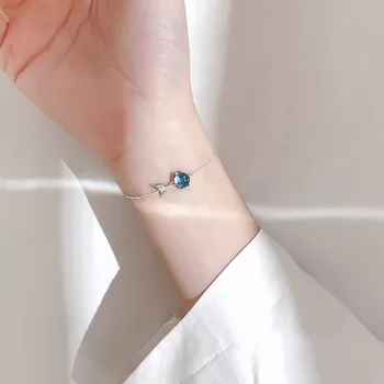 

OBEAR Blue Bubble Mermaid Tail Silver Plated Bracelet for Women Fashion Temperament Girl Jewelry Gift