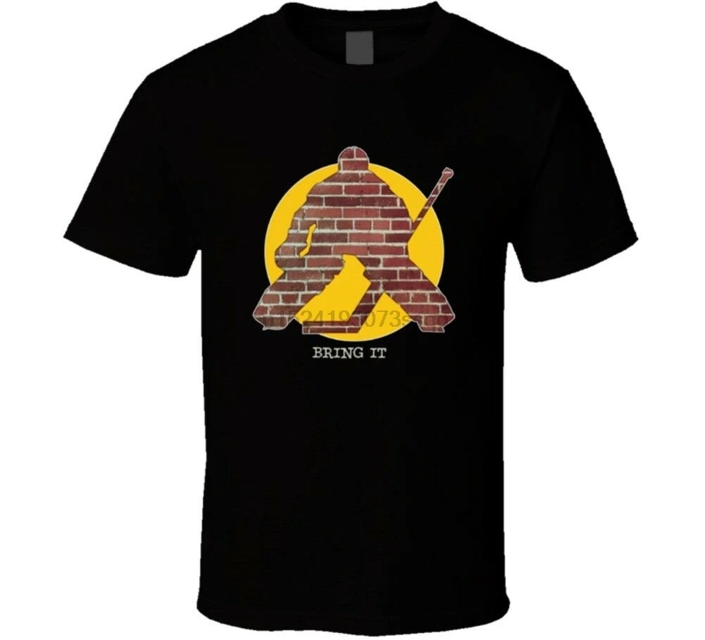 Футболка с надписью Bring It Brick Wall Hockey Goalie Funny Farthers Day |