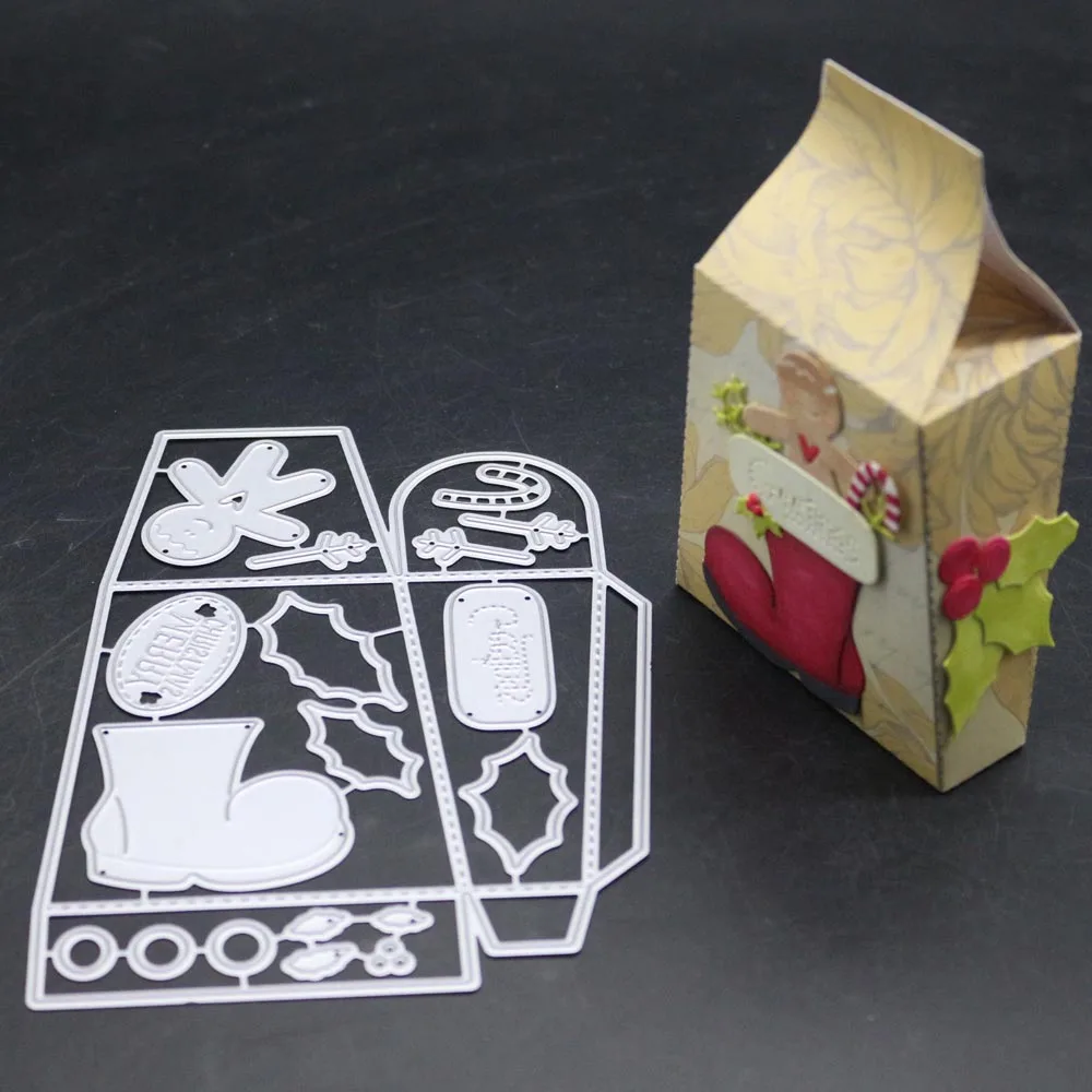 Новейшая Рождественская Подарочная коробка, сумка, металлические режущие штампы, трафареты для изготовления открыток, декоративное тиснение, бумажные карты, декоративное ремесло