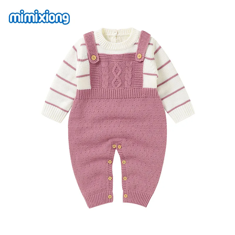 baby clothes cheap Baby Rompers Knitted Newborn Boys Girls Long Sleeve Jumpsuits Outfits Autumn Winter Casual Infant Unisex Outerwear Clothes 0-18m Newborn Sailor Romper Girls Boy Costume Anchor Baby Rompers