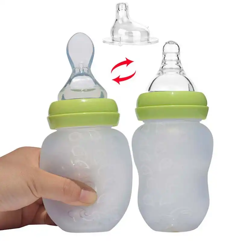 Biberons Et Cuillere D Alimentation Pour Bebe 180ml Tasse D Alimentation En Silicone Bouteille D Eau Pour Bebe Biberons Pour Enfants Aliexpress
