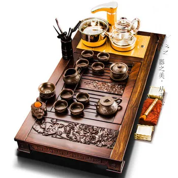 

Tea set Home Chinese Kung Fu Tea set Tea tray Ebony Automatic One-piece kettle set
