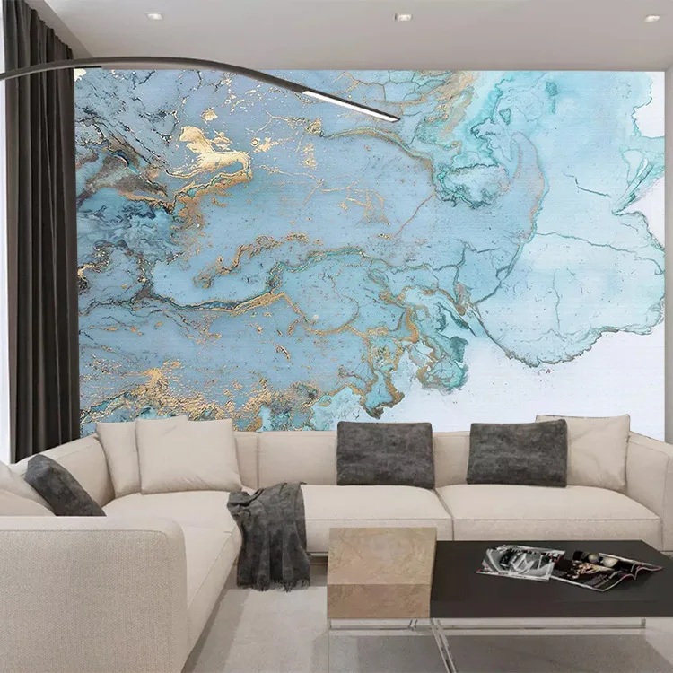 

Northern European-Style INS-Style Wallpaper Retro European Style Elegant Light Luxury Bronze Blue Texture TV Backdrop Wall Cloth
