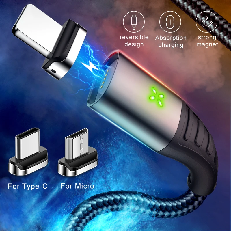 

MCDODO 3A USB Magnetic Cable Fast Charging Micro USB Charger Cord Magnet Type C Phone Cable For iPhone XS MAX Android Samsung
