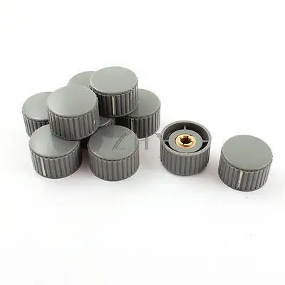 

32mm Cap 6mm Dia Insert Hole Nonslip Plastic Potentiometer Knob Cap 10 Pcs
