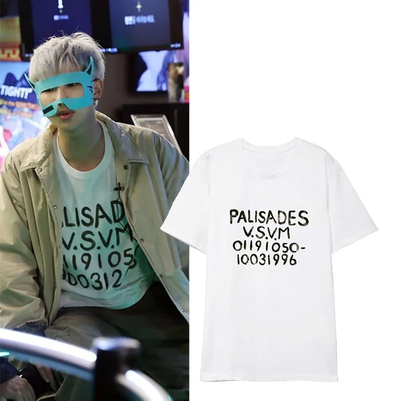 

kpop Bangtan Rap Monser Letter printing Short sleeve t-shirt Boys Loose Fashion Fans T-shirts Women Girls Unisex Idol Shirts