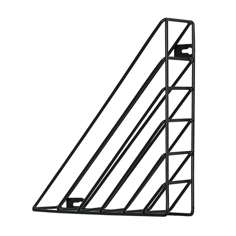 

Storage Book Shelf Wall Mounted Magazine Space Saving Hanging Home Living Room Study Decorative Iron Structure Triangle Simple